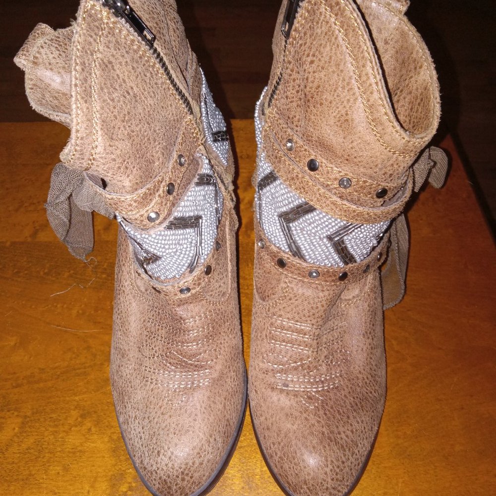 NOT RATED Studded Beaded Cowboy Booties